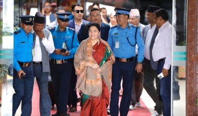  चीन भ्रमण सकेर फर्किइन् पूर्वराष्ट्रपति भण्डारी 